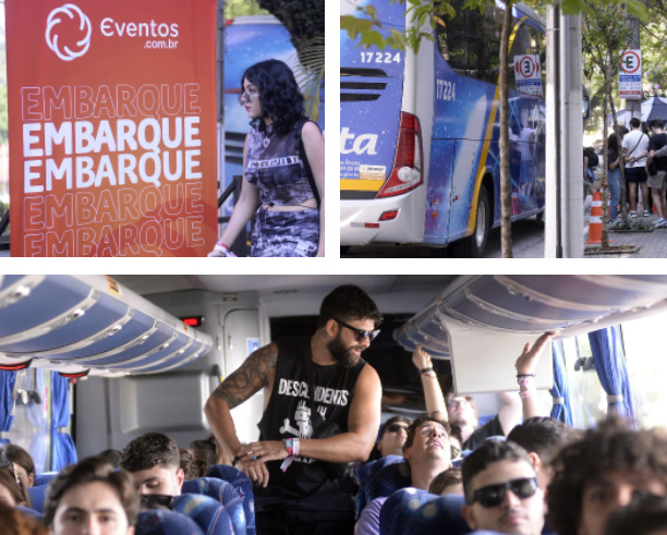 Pessoas dentro do ônibus